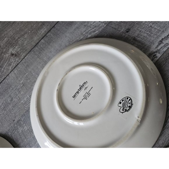 New Temp-tations Seasonal Salad Plates 8" Pawfetti Set of 4 Handpainted - Picture 12 of 15